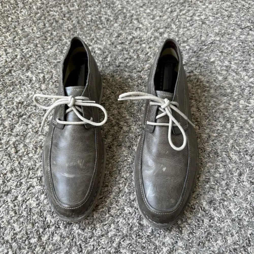BCole Haan Oswego 2 Eye II Leather Plain Toe Oxfords Shoe 11 M Gray